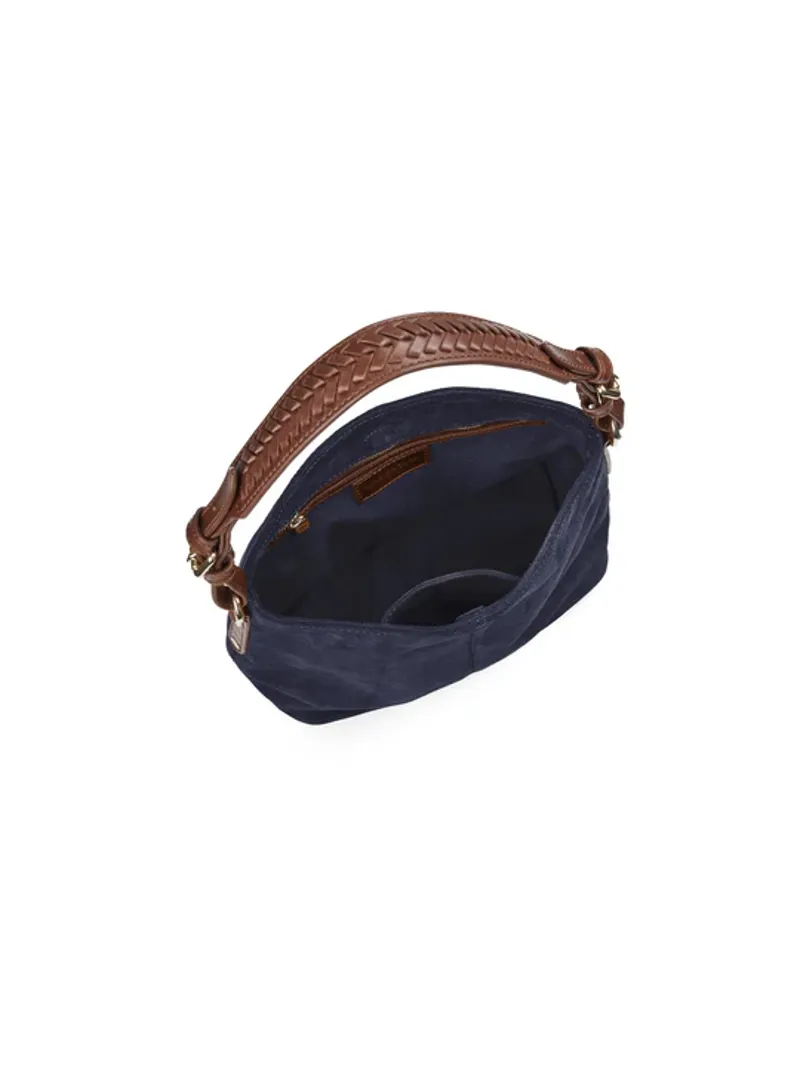 Fairfax and Favor Mini Tetbury Handbag Navy Suede-3