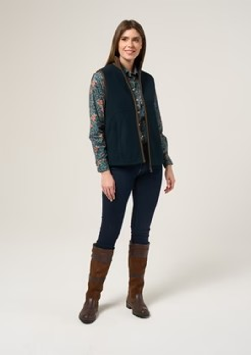Alan Paine Aylsham Ladies Fleece Waistcoat Dark Navy-5