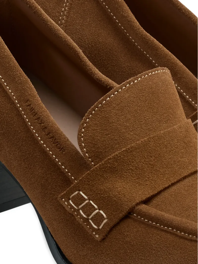 Fairfax and Favor Heeled Wroxham Loafers in Tan Suede-6