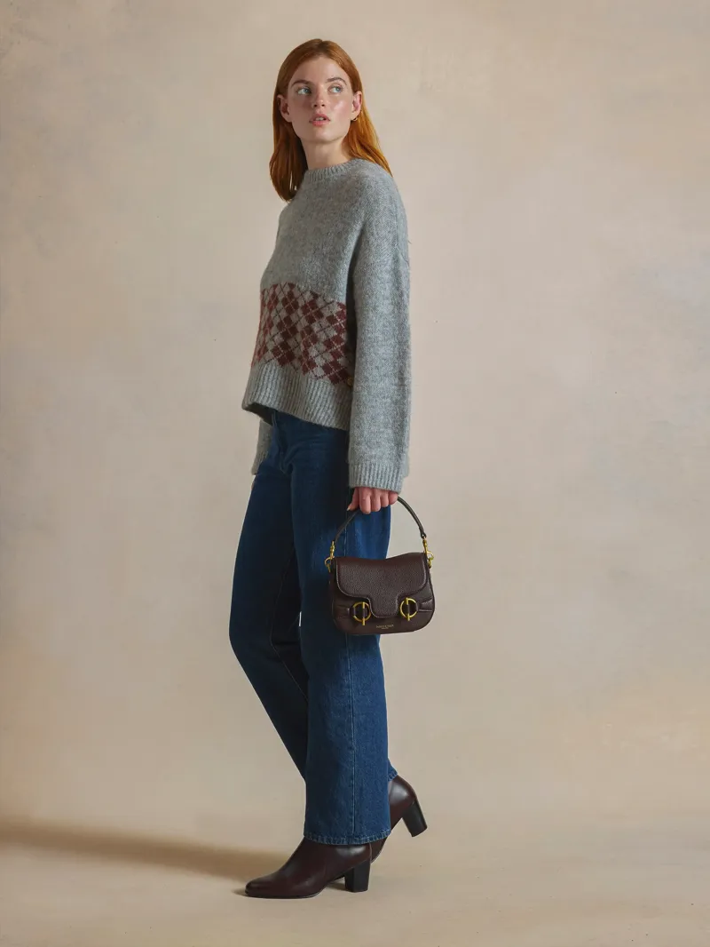 Fairfax and Favor Connie Top Handle Handbag in Mahogany Leather-6