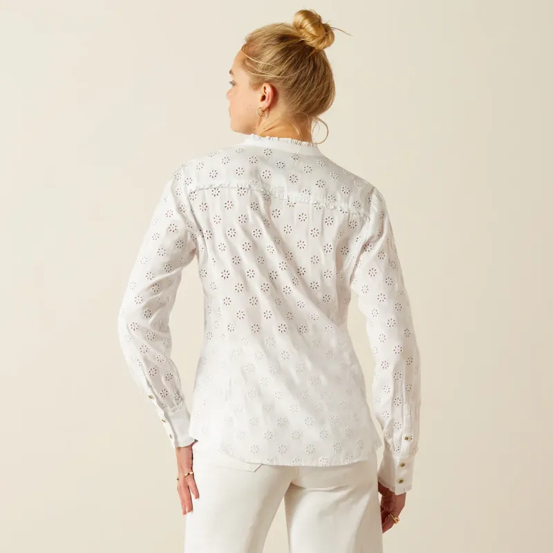 Ariat Clarion Blouse White Eyelet-5