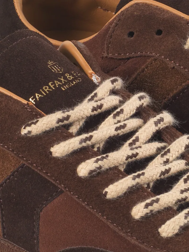 Fairfax and Favor Womens Chawston Trainer in Chocolate Suede-4