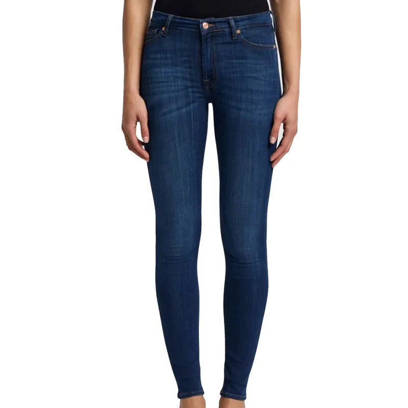 7 For All Mankind High Waist Skinny Slim Illusion Luxe Starlight Jeans