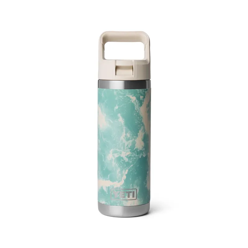 Yeti Rambler 18oz Straw Bottle in Sea View