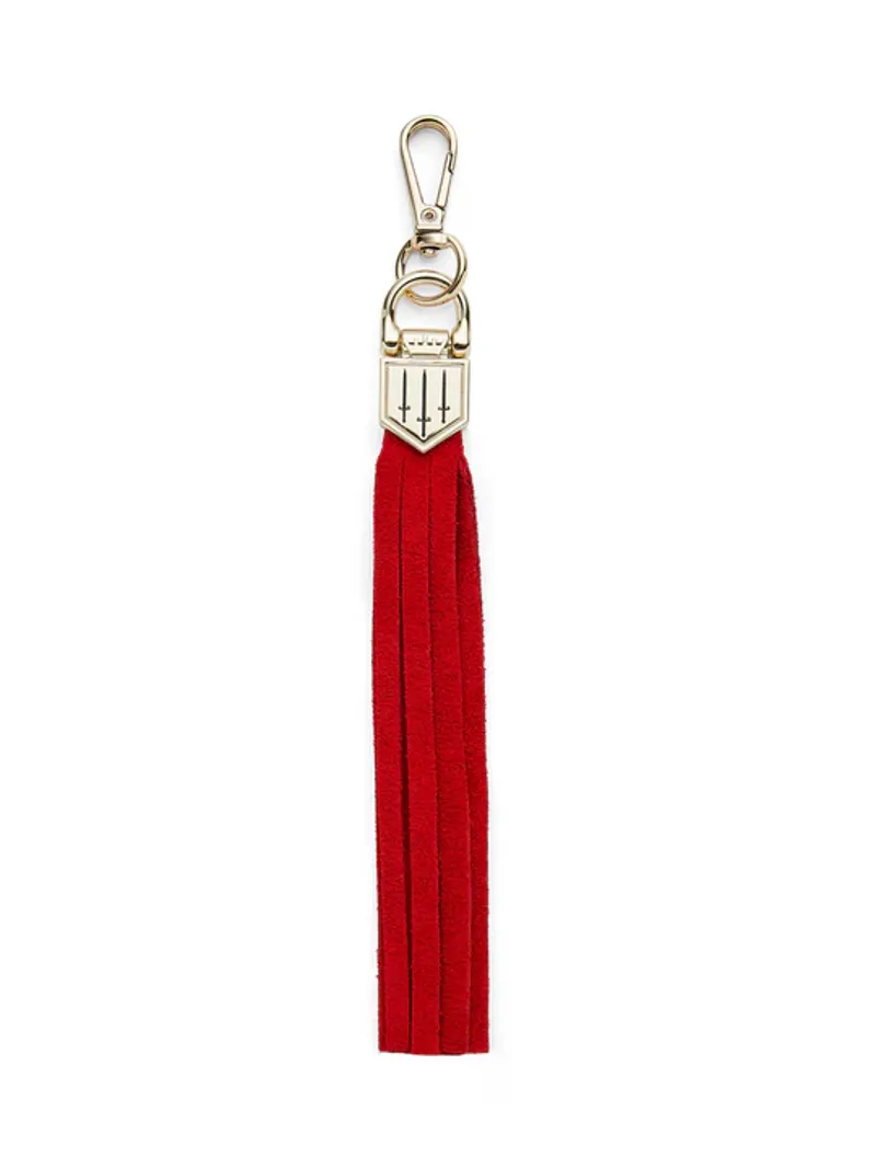 Fairfax and Favor Finsbury Handbag Tassel Red Suede-2