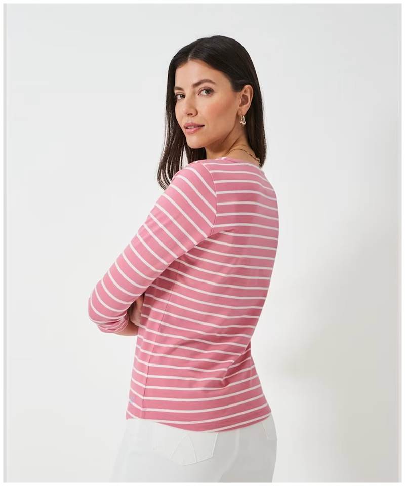 Crew Essential Breton Flamingo White-3