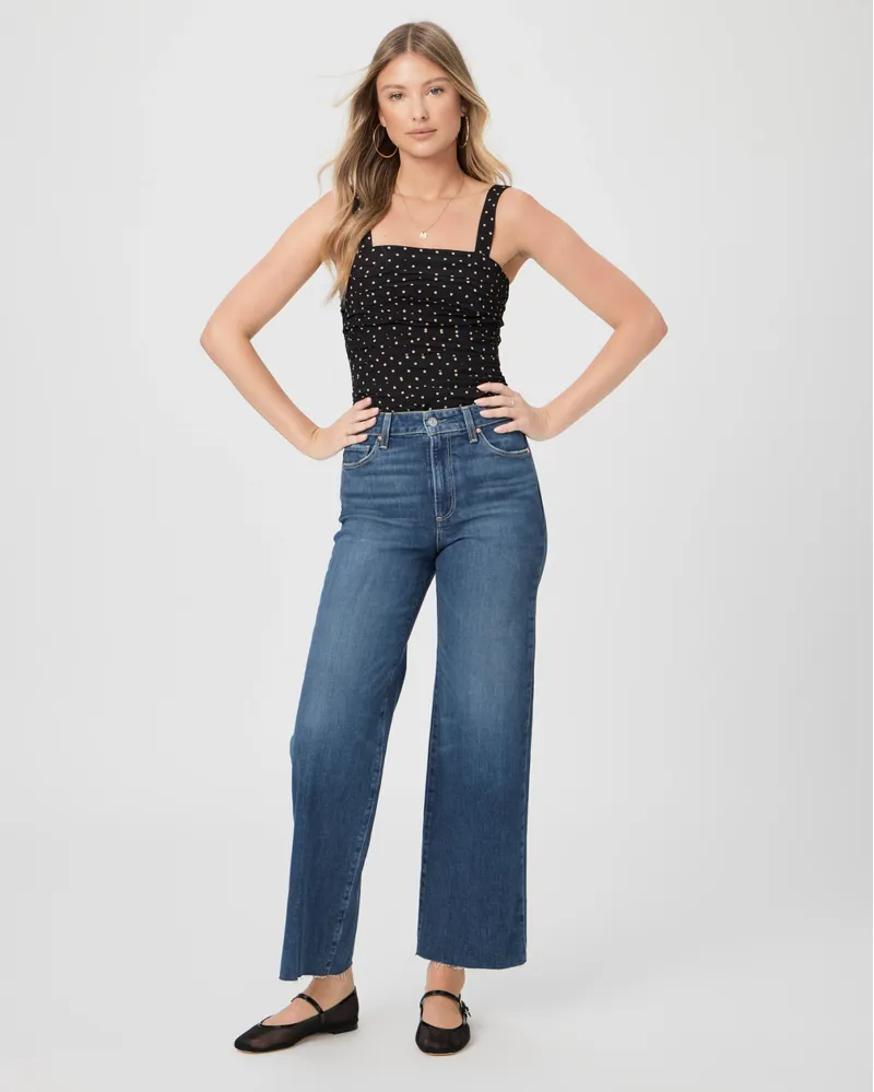 Paige Anessa 31inch Wide Leg Jean Raw Hem Ancient