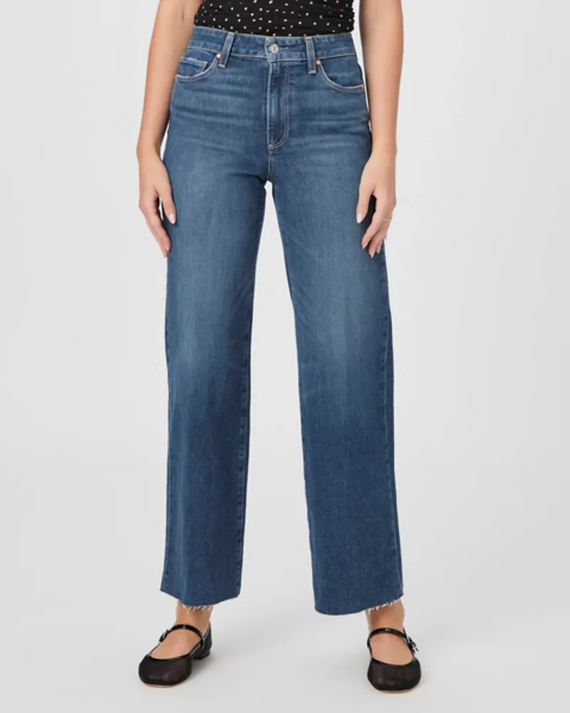 Paige Anessa 31inch Wide Leg Jean Raw Hem Ancient-1