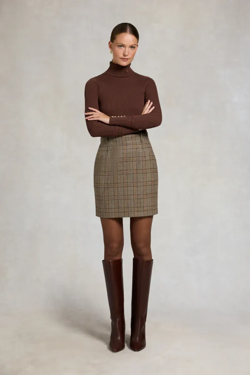 Holland Cooper Regency Skirt Bourbon Tweed-3