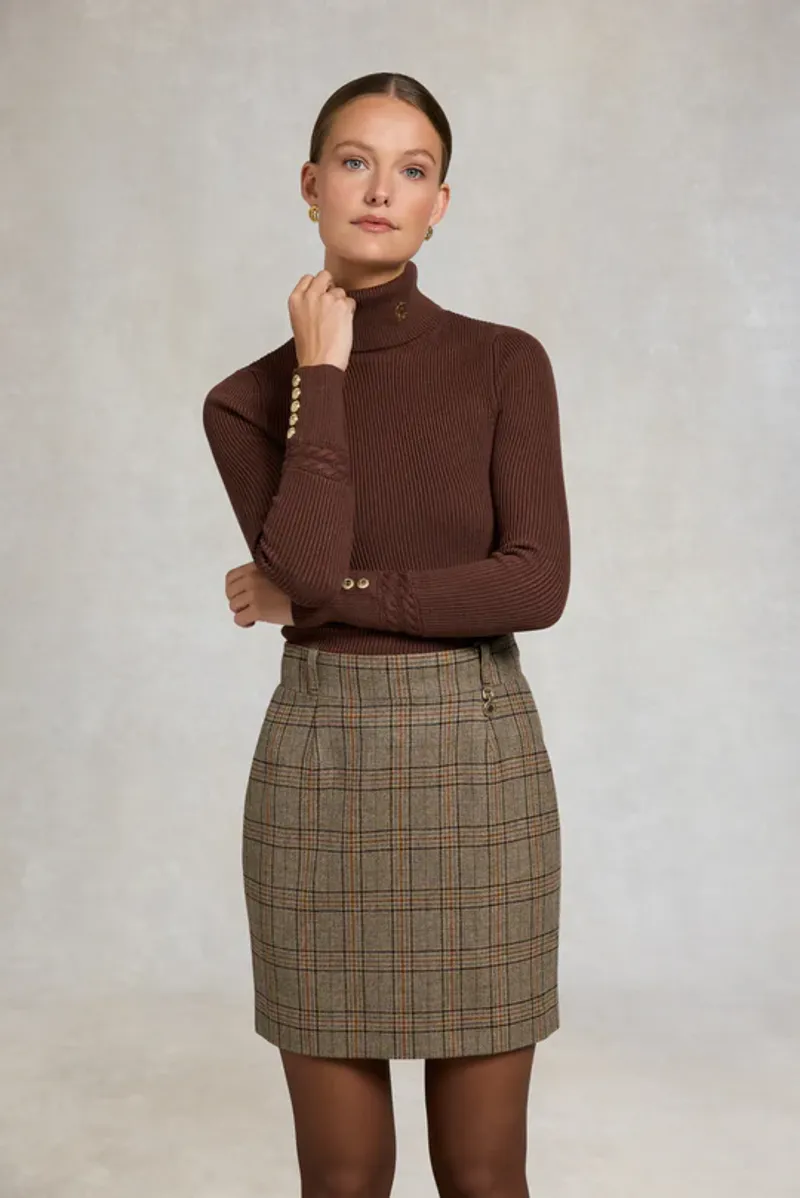 Holland Cooper Regency Skirt Bourbon Tweed-4