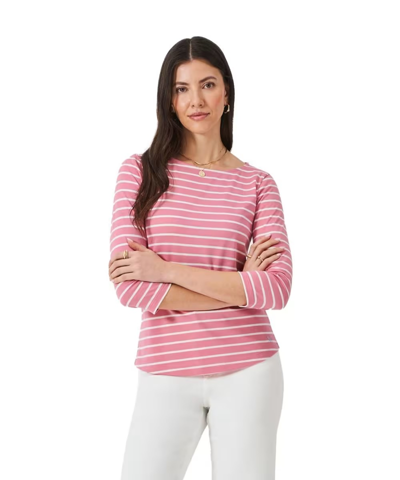 Crew Essential Breton Flamingo White-2