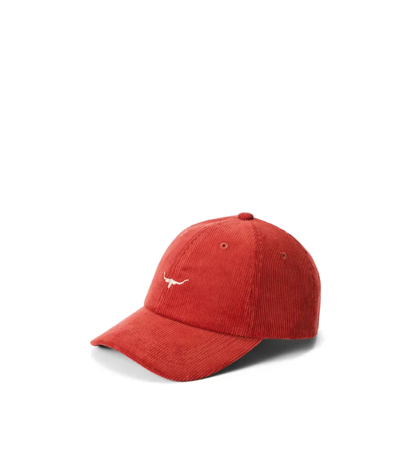 RM Williams Mini Longhorn Cord Cap Crimson