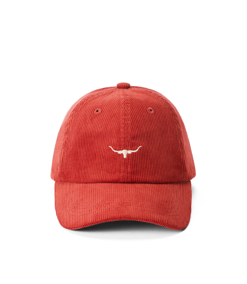 RM Williams Mini Longhorn Cord Cap Crimson-3