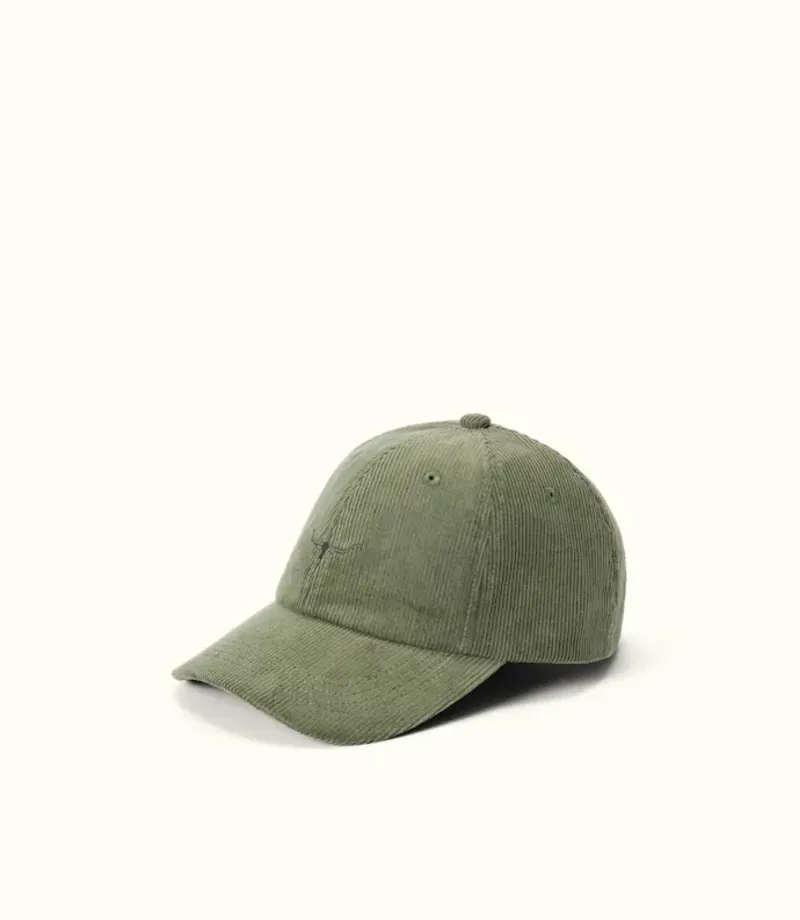 RM Williams Mini Longhorn Cord Cap Moss