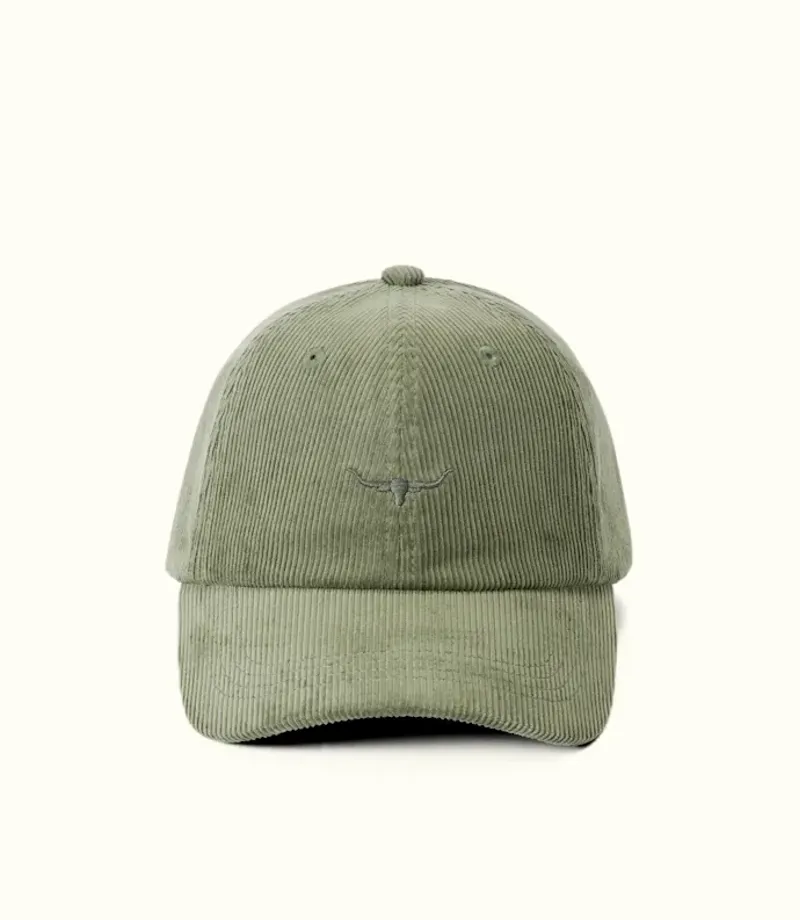 RM Williams Mini Longhorn Cord Cap Moss-3