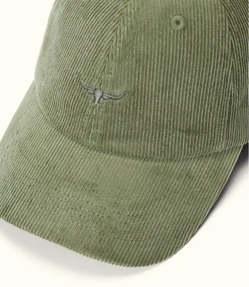 RM Williams Mini Longhorn Cord Cap Moss-4