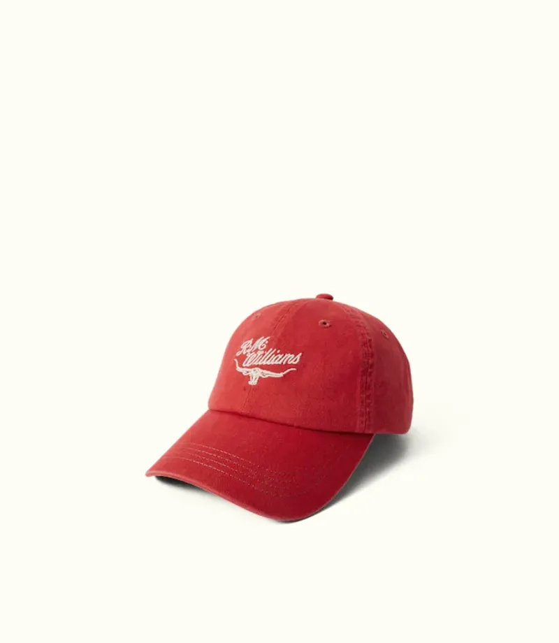 RM Williams Script Longhorn Cap Red