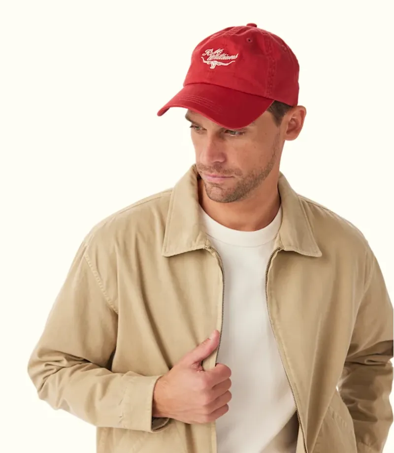 RM Williams Script Longhorn Cap Red-1