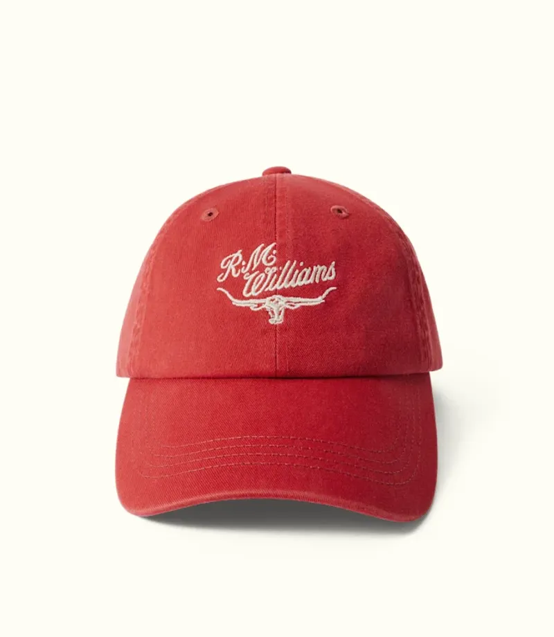 RM Williams Script Longhorn Cap Red-3