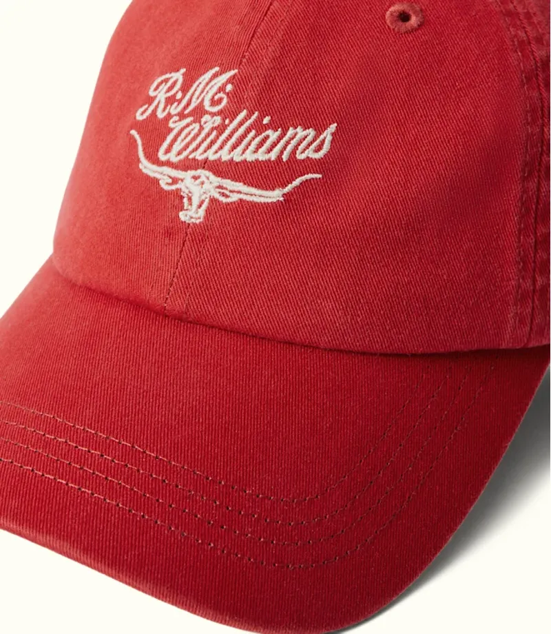 RM Williams Script Longhorn Cap Red-4