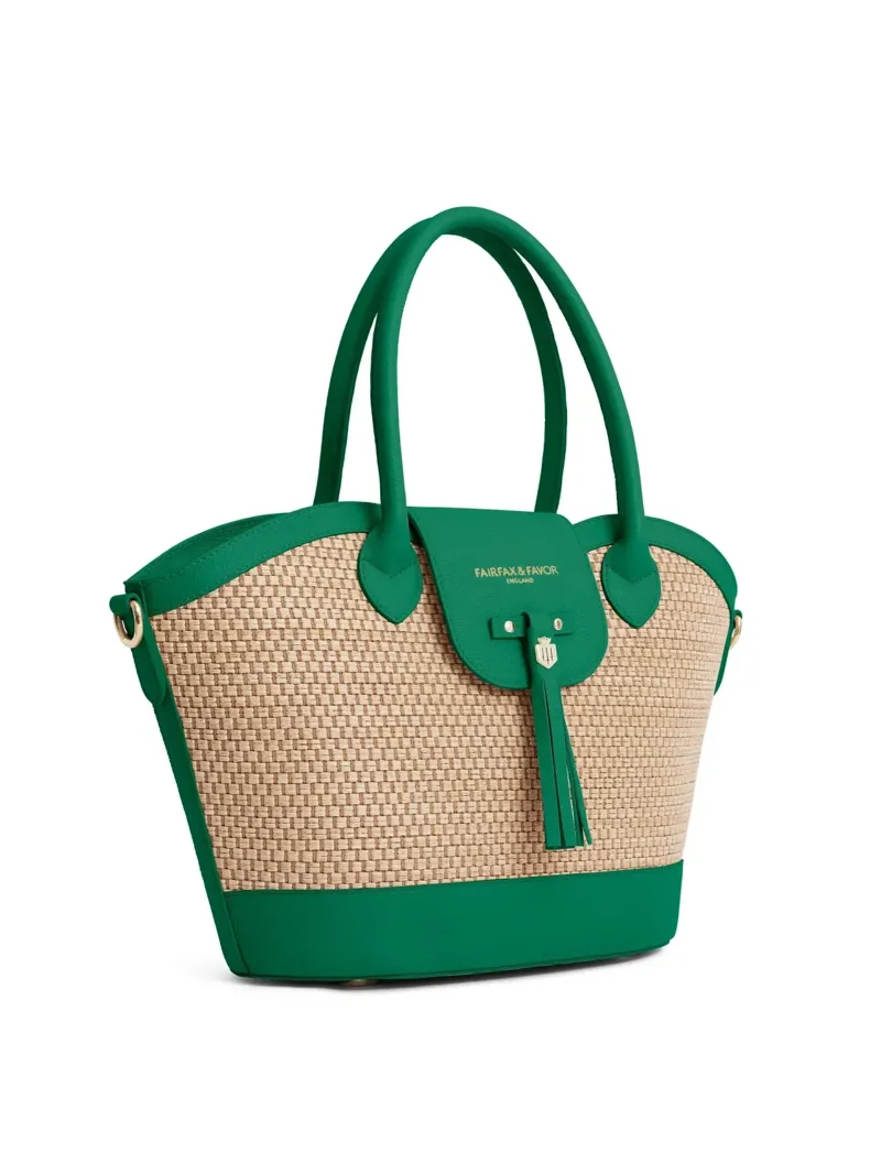 Fairfax and Favor Windsor Basket Bag Leather in Clover Green-1