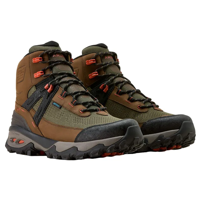 Ariat Traverse Mid Waterproof Hiking Boots Men Brown Bark