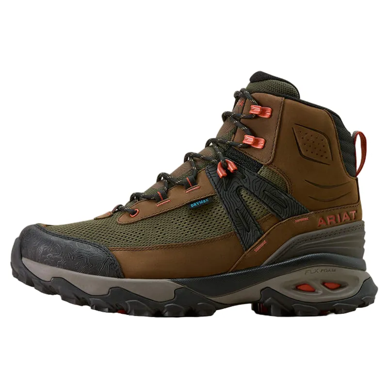 Ariat Traverse Mid Waterproof Hiking Boots Men Brown Bark-2