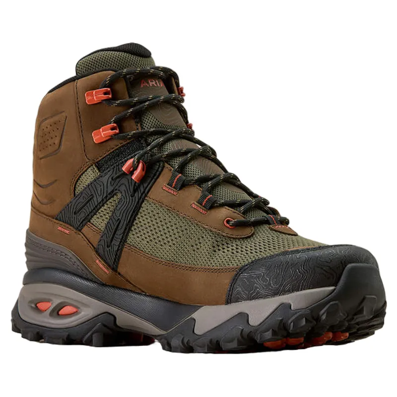 Ariat Traverse Mid Waterproof Hiking Boots Men Brown Bark-5