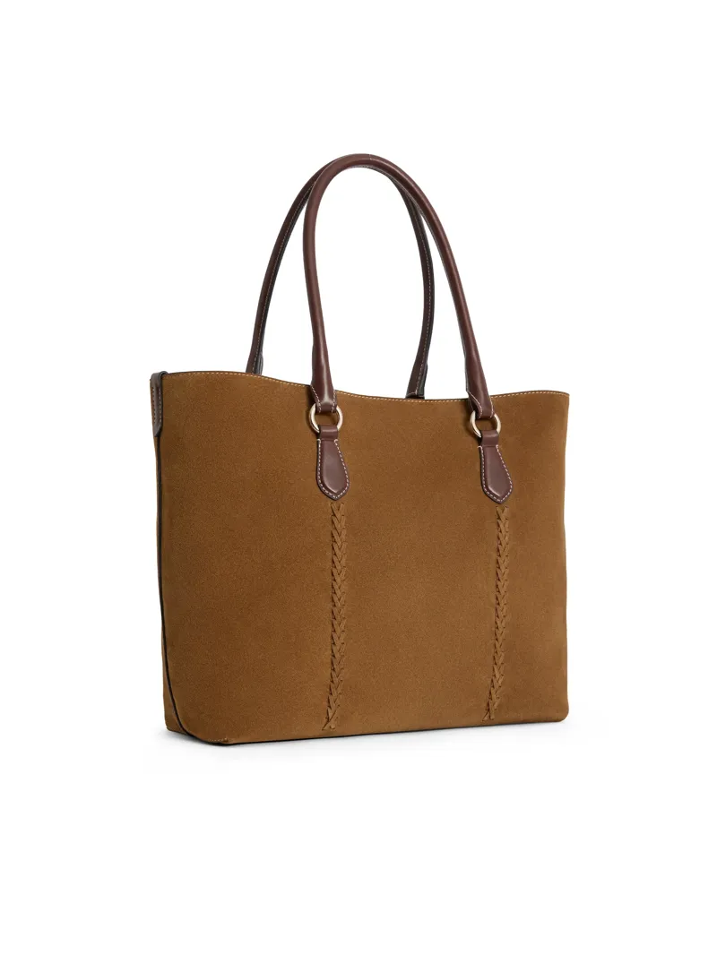 Fairfax and Favor Seville Tote Tan Suede-1