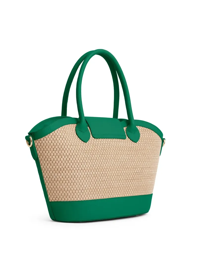 Fairfax and Favor Windsor Basket Bag Leather in Clover Green-2