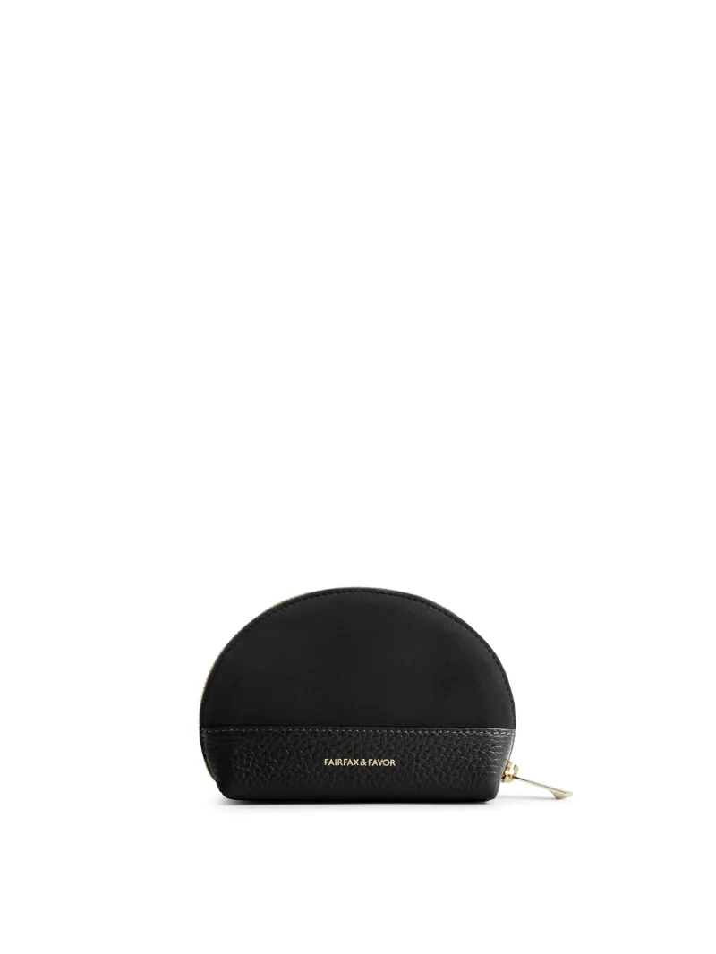 Fairfax and Favor Chiltern Coin Purse in Black Suede-4