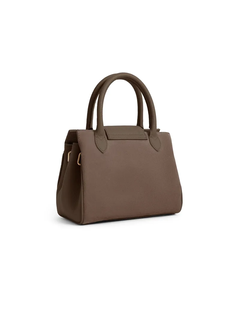 Fairfax and Favor Mini Windsor Handbag Fog Suede-2