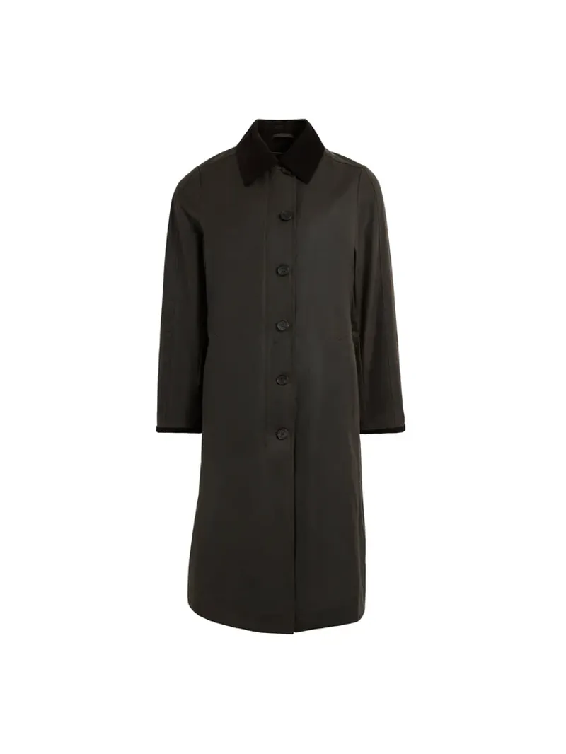 Fairfax and Favor The Edith Wax Longline Coat Dark Khaki-8