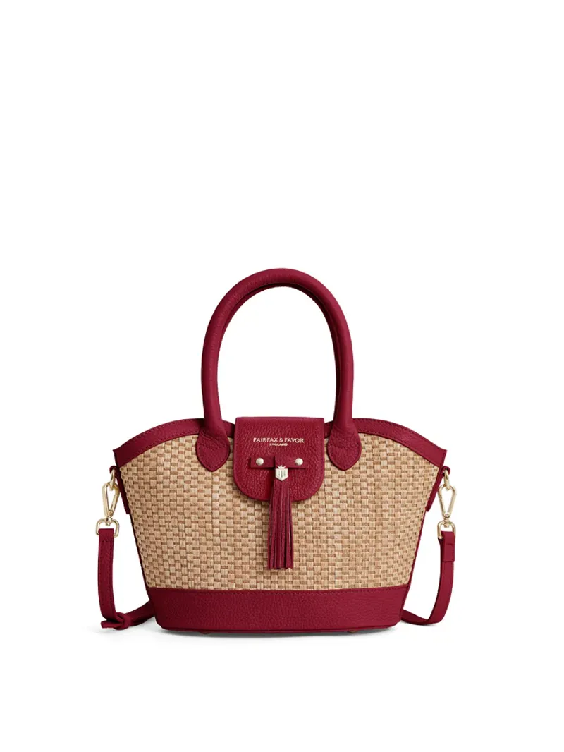 Fairfax and Favor Mini Windsor Basket Bag Cherry Leather