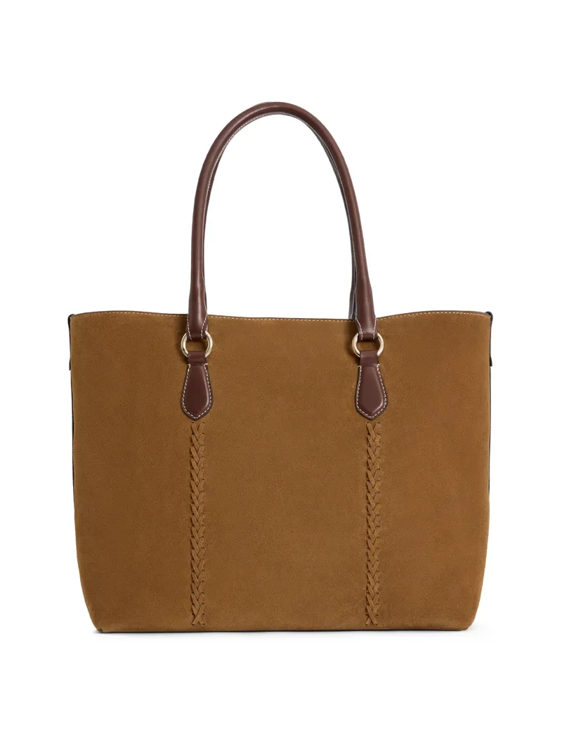Fairfax and Favor Seville Tote Tan Suede-2