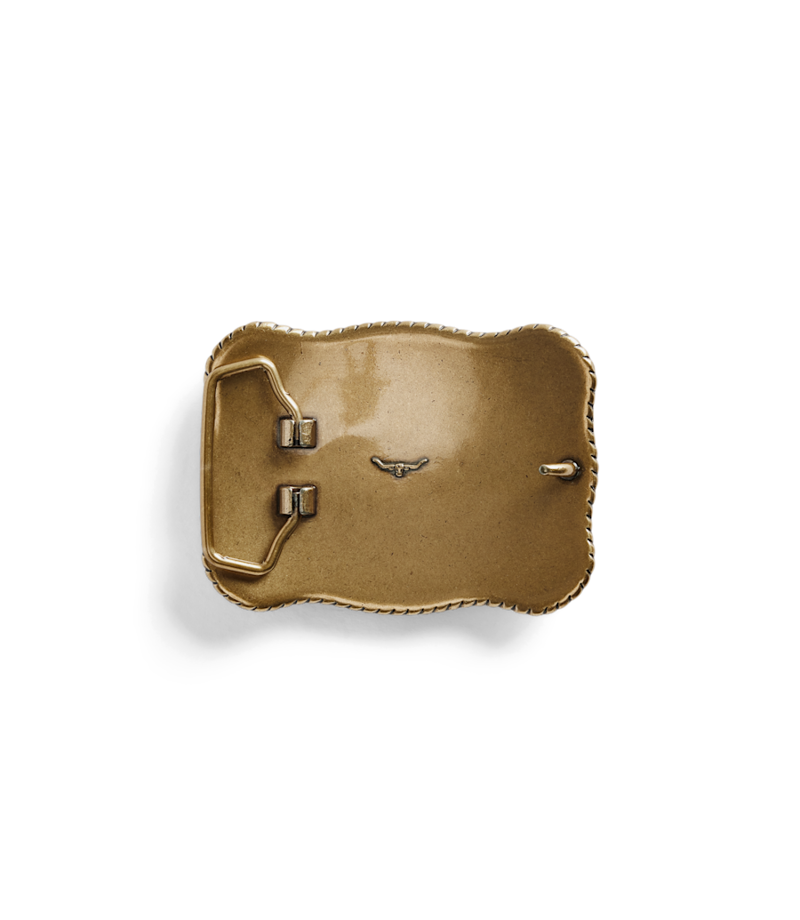 RM Williams Cloudbuster Trophy Buckle in Antique Brass-2