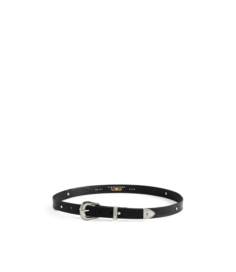 RM Williams Agnes Stitched Studded Belt in Black-1