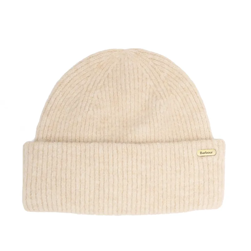 Barbour Enid Knitted Beanie Hat in Birch
