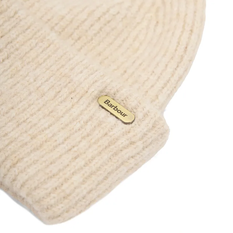 Barbour Enid Knitted Beanie Hat in Birch-2