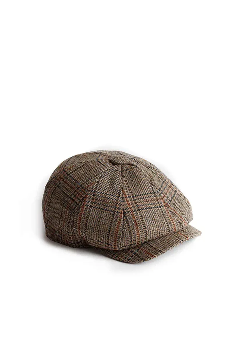 Holland Cooper Baker Boy Tweed Cap Bourbon Tweed-1