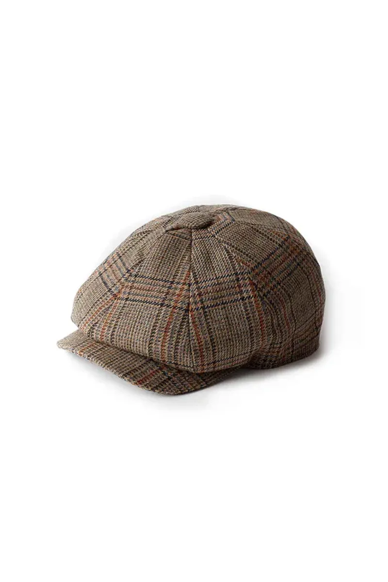 Holland Cooper Baker Boy Tweed Cap Bourbon Tweed