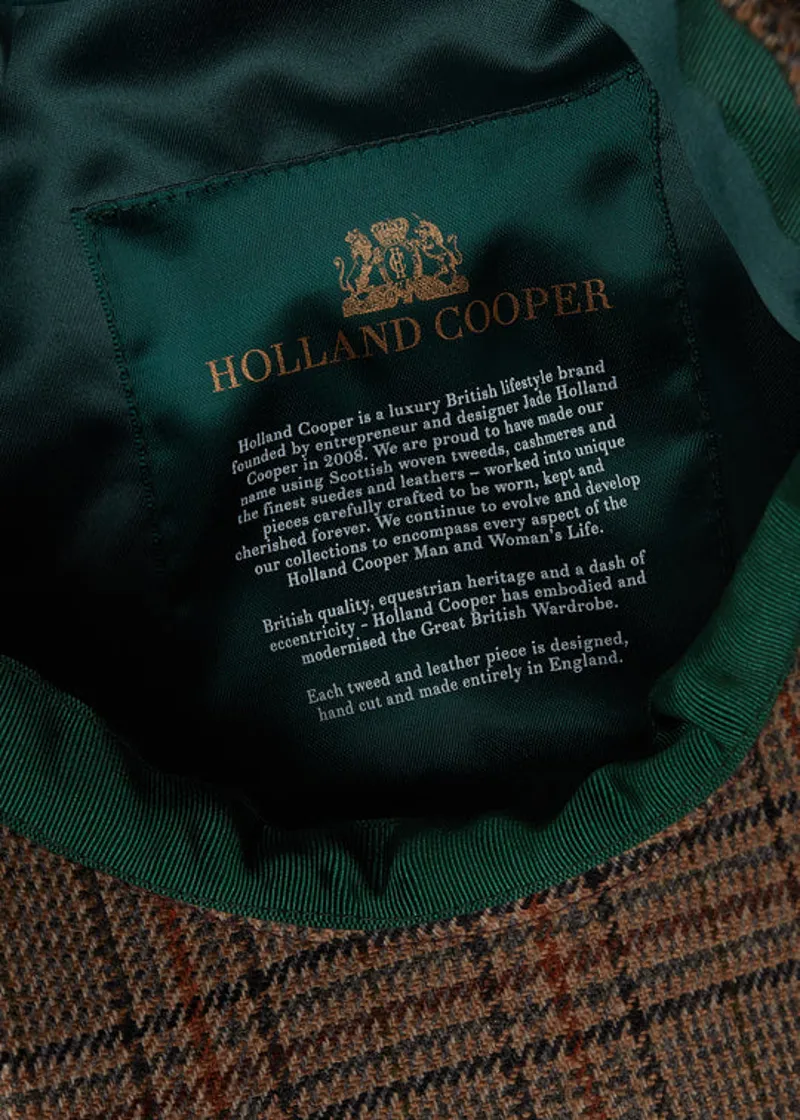 Holland Cooper Baker Boy Tweed Cap Bourbon Tweed-3