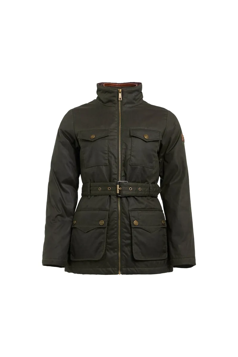 Holland Cooper Belted Wax Jacket Dark Olive-9