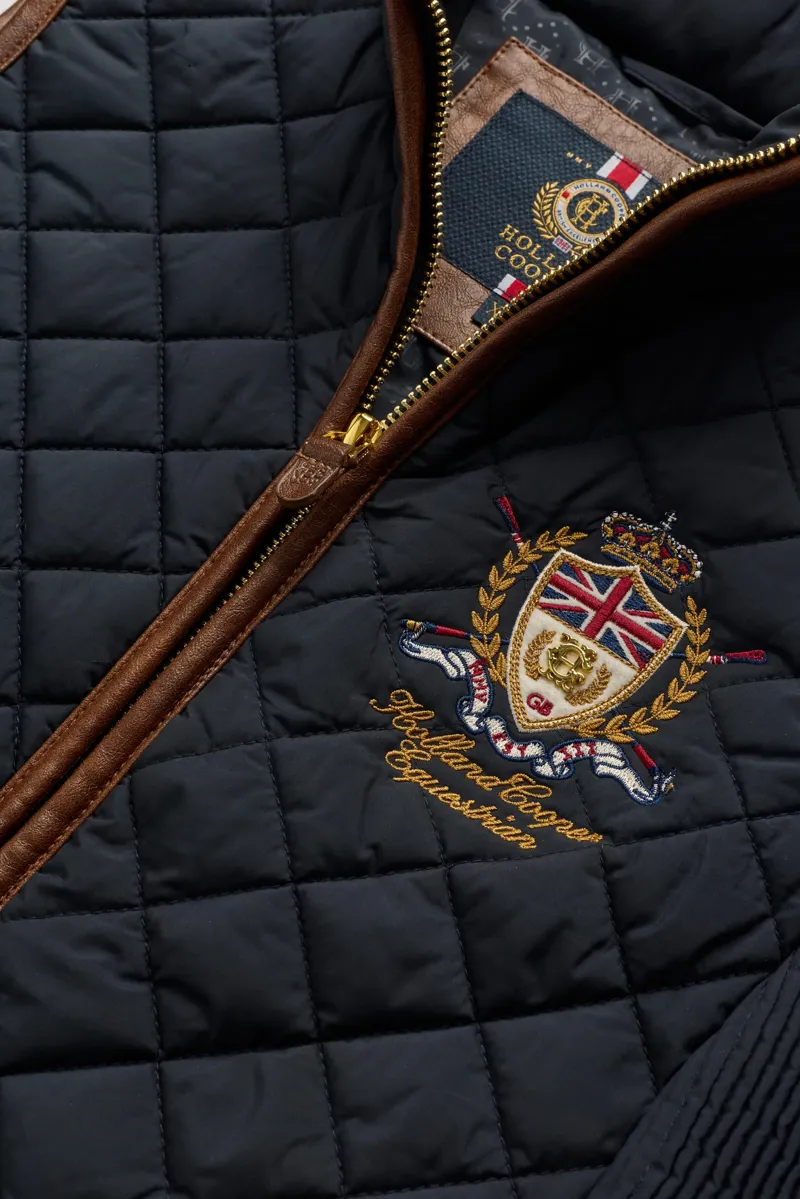 Holland Cooper Boughton Diamond Quilt Gilet in Ink Navy-8