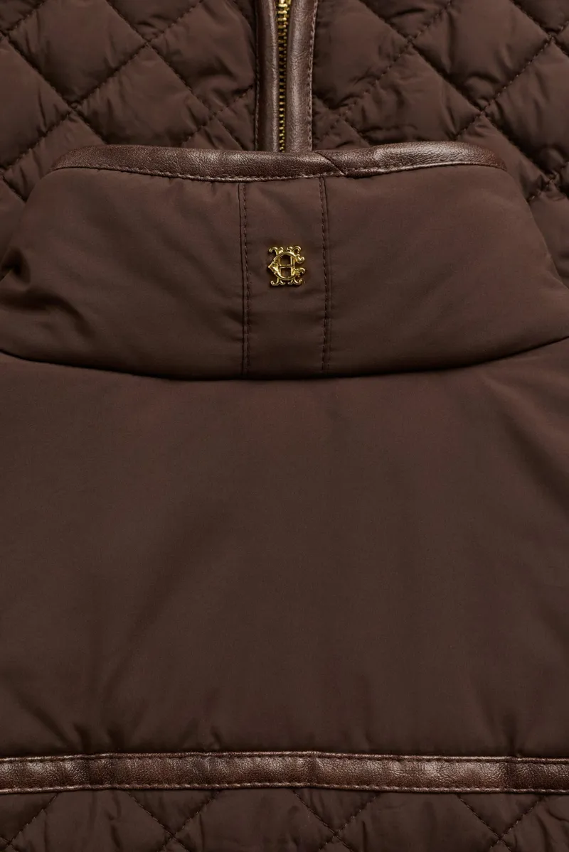 Holland Cooper Boughton Diamond Quilt Gilet in Walnut-9