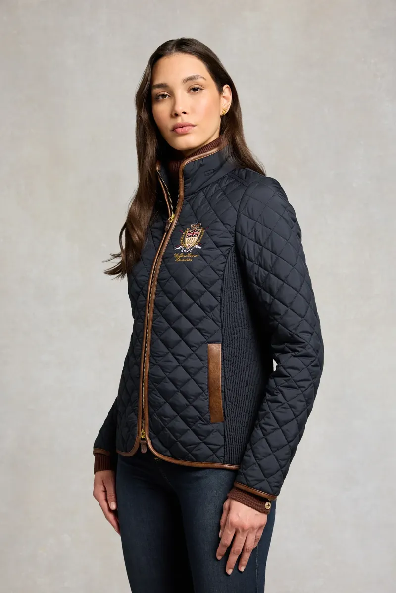 Holland Cooper Boughton Diamond Quilt Jacket in Ink Navy-2