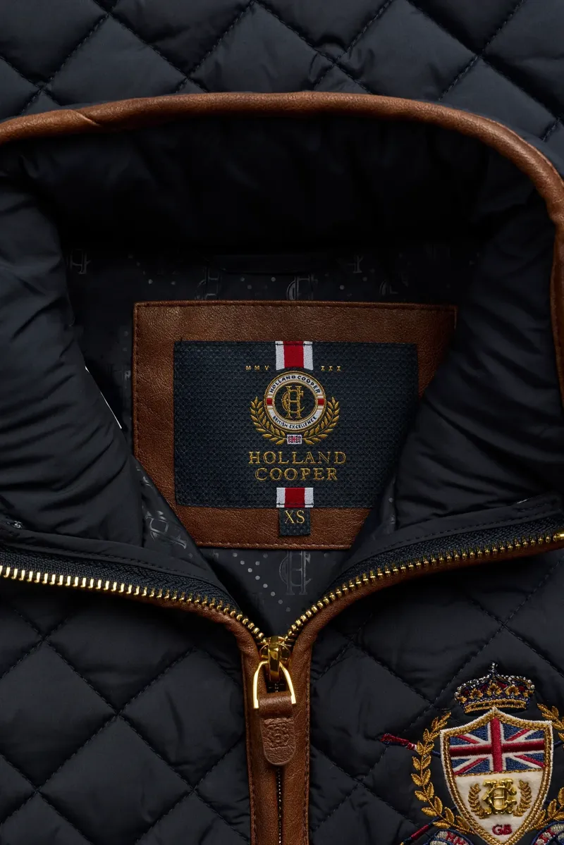 Holland Cooper Boughton Diamond Quilt Jacket in Ink Navy-7