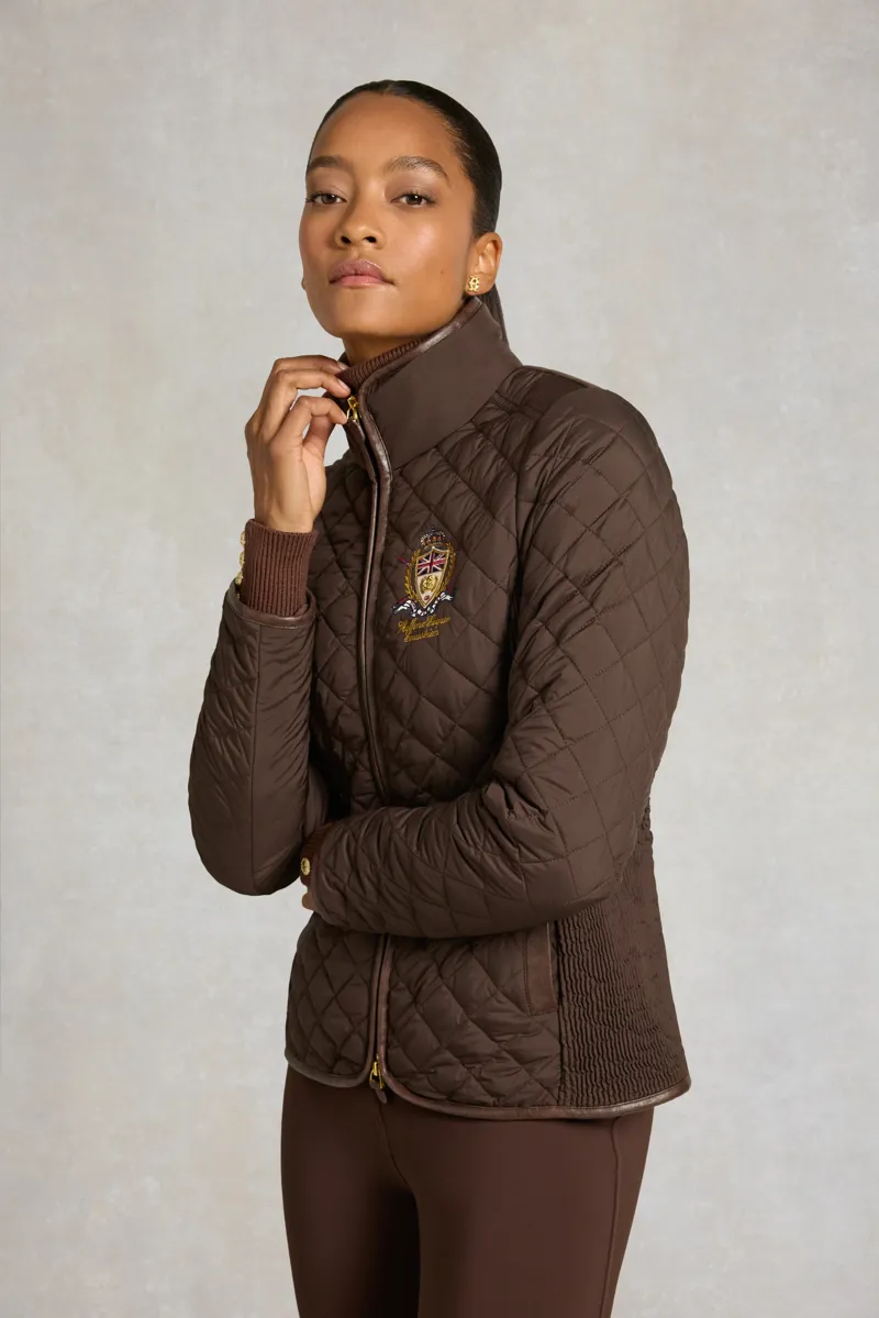 Holland Cooper Boughton Diamond Quilt Jacket in Walnut-1