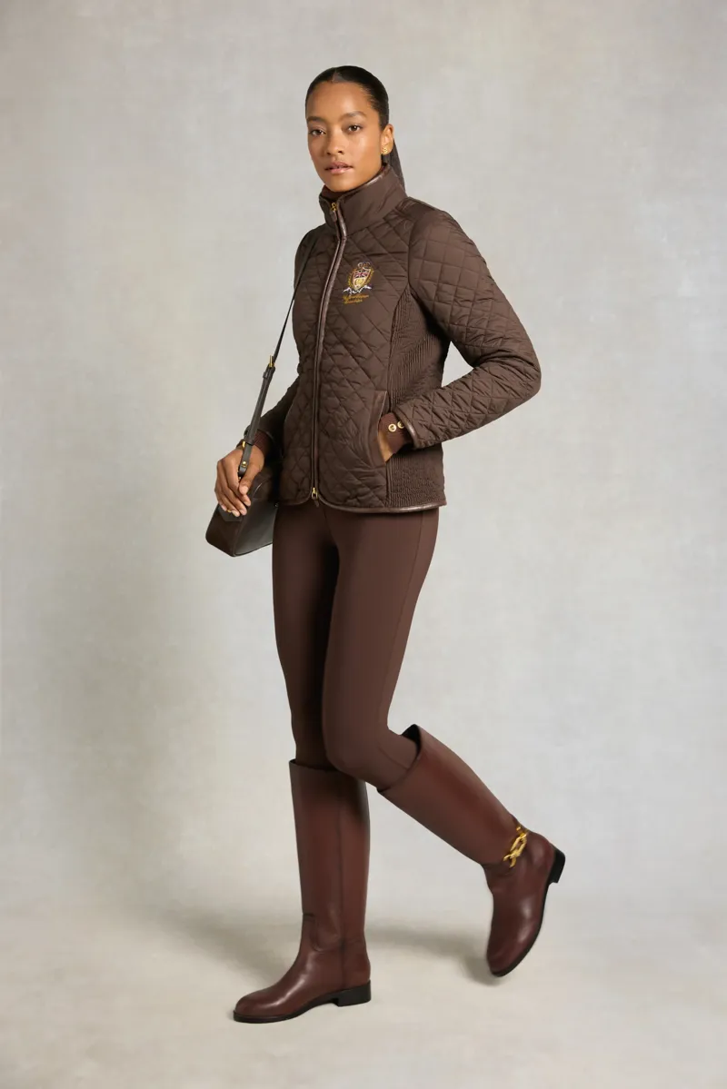 Holland Cooper Boughton Diamond Quilt Jacket in Walnut-5