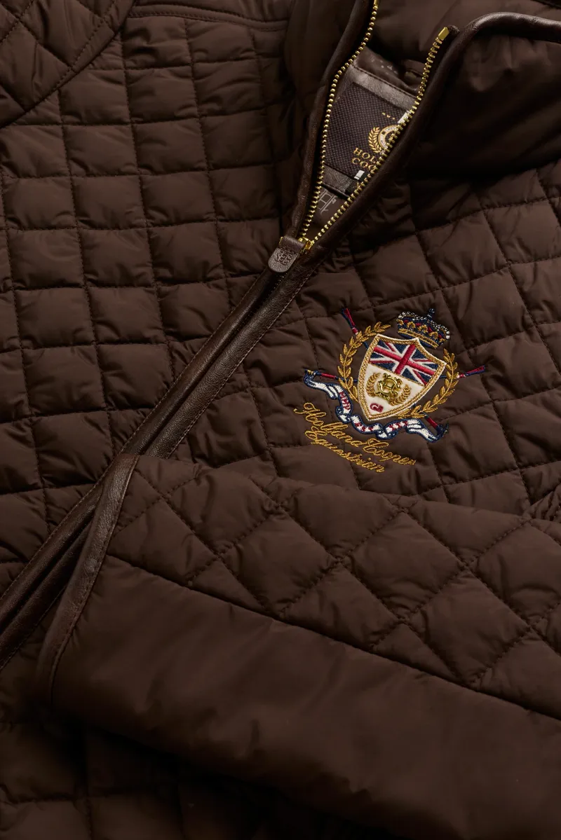 Holland Cooper Boughton Diamond Quilt Jacket in Walnut-7